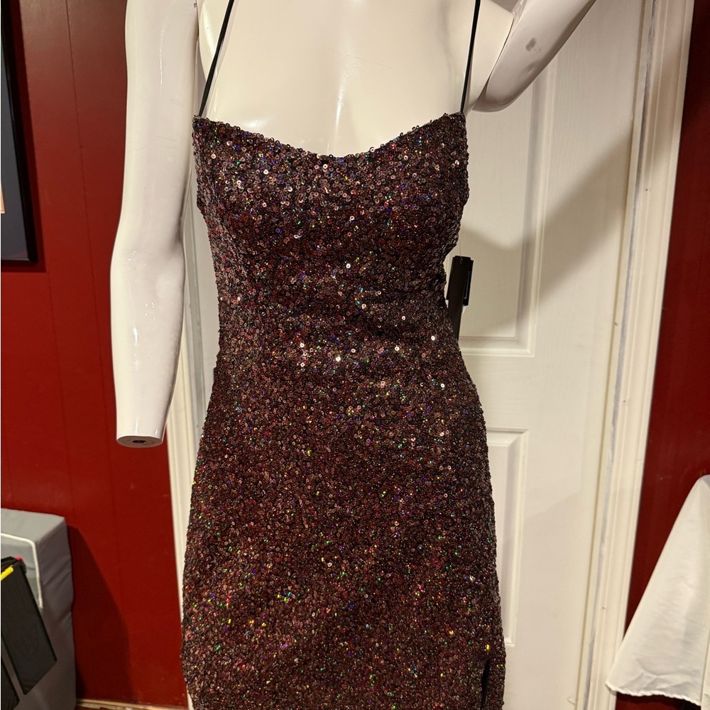 Sequin Spaghetti Strap Dress